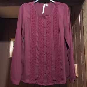 Lauren Conrad Maroon blouse